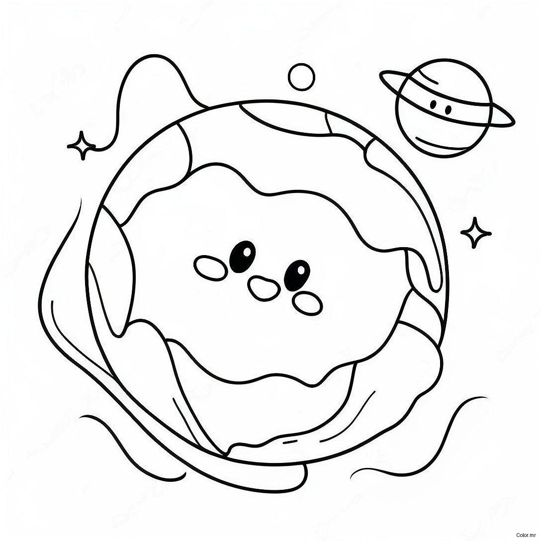 Cute Earth With Happy Faces Coloring Page 3680 2991