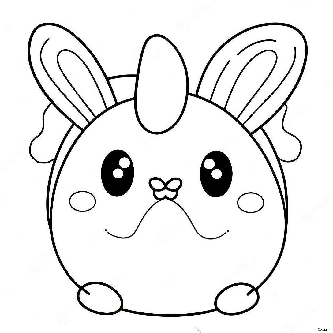 Cute Easter Squishmallow With Bunny Ears Coloring Page 39068 32444