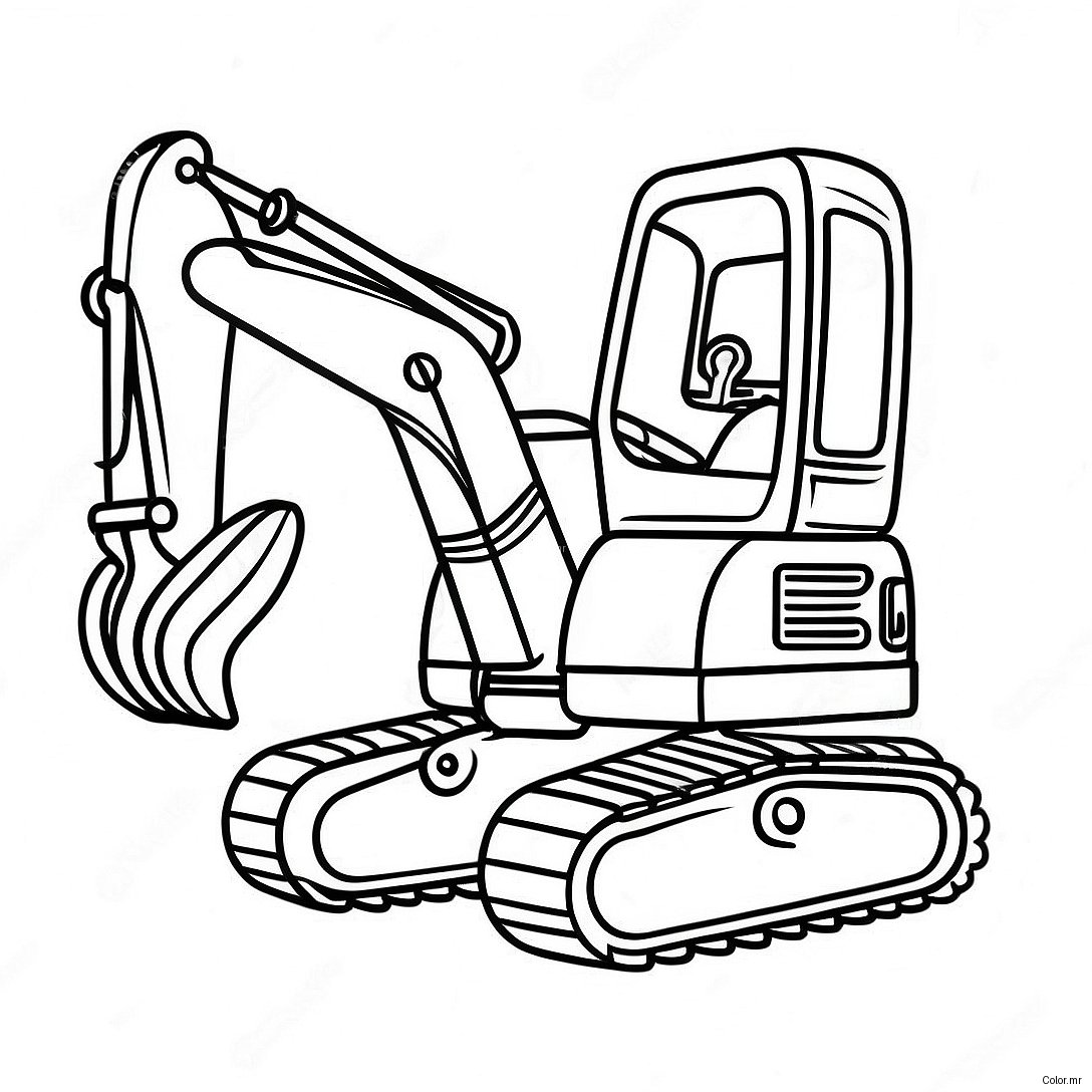 Cute Excavator With A Big Smile Coloring Page 5213 4181