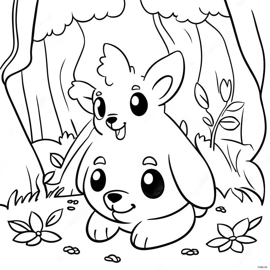 Cute Forest Animals Environmental Coloring Page 23844 21985