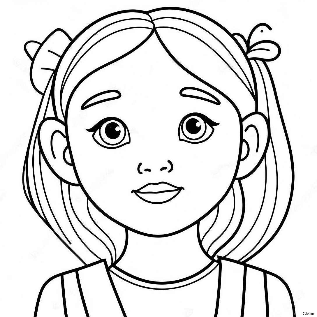 Cute Girl Face With Big Eyes Coloring Page 34493 28735