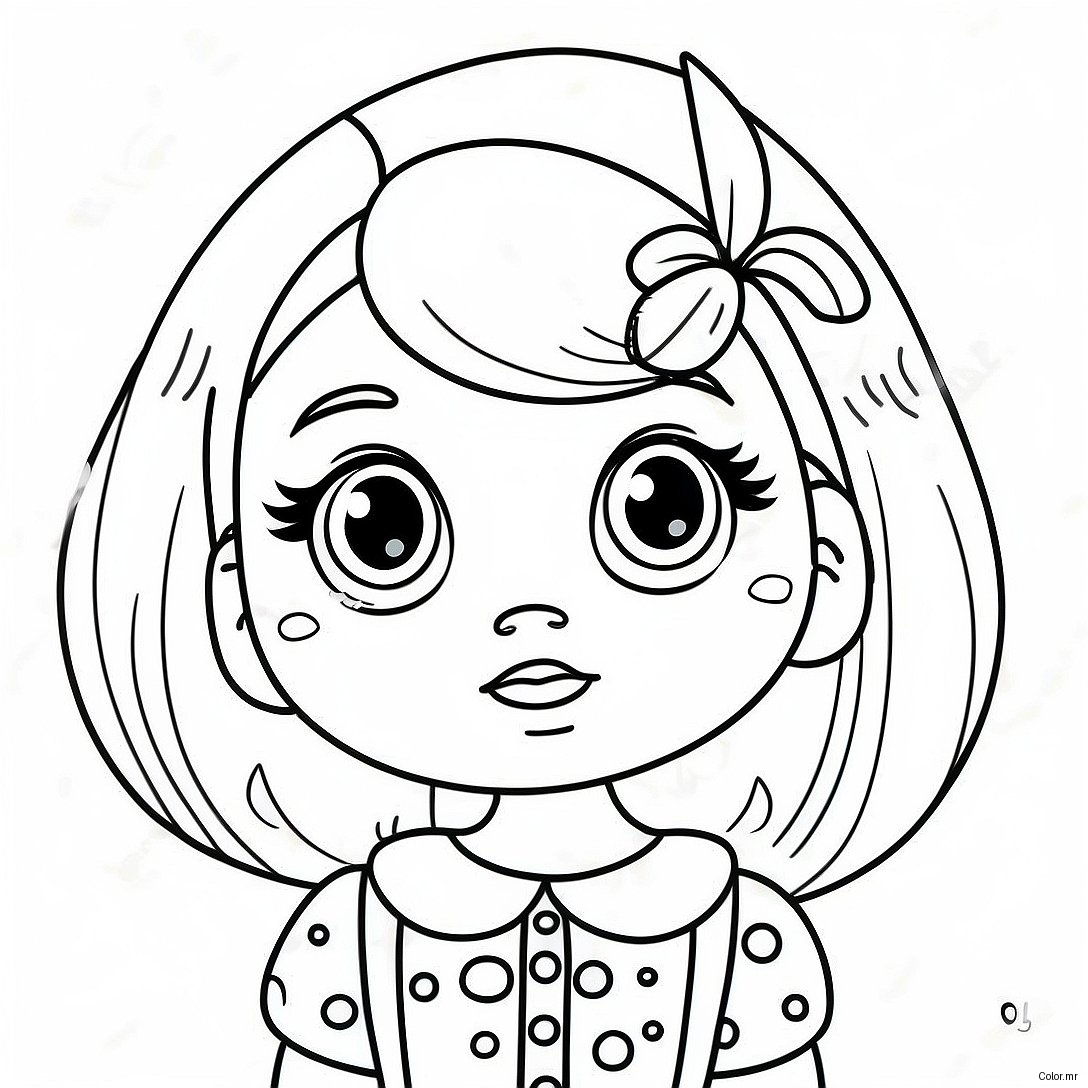 Cute Kawaii Girl With Big Eyes Coloring Page 2282 1869