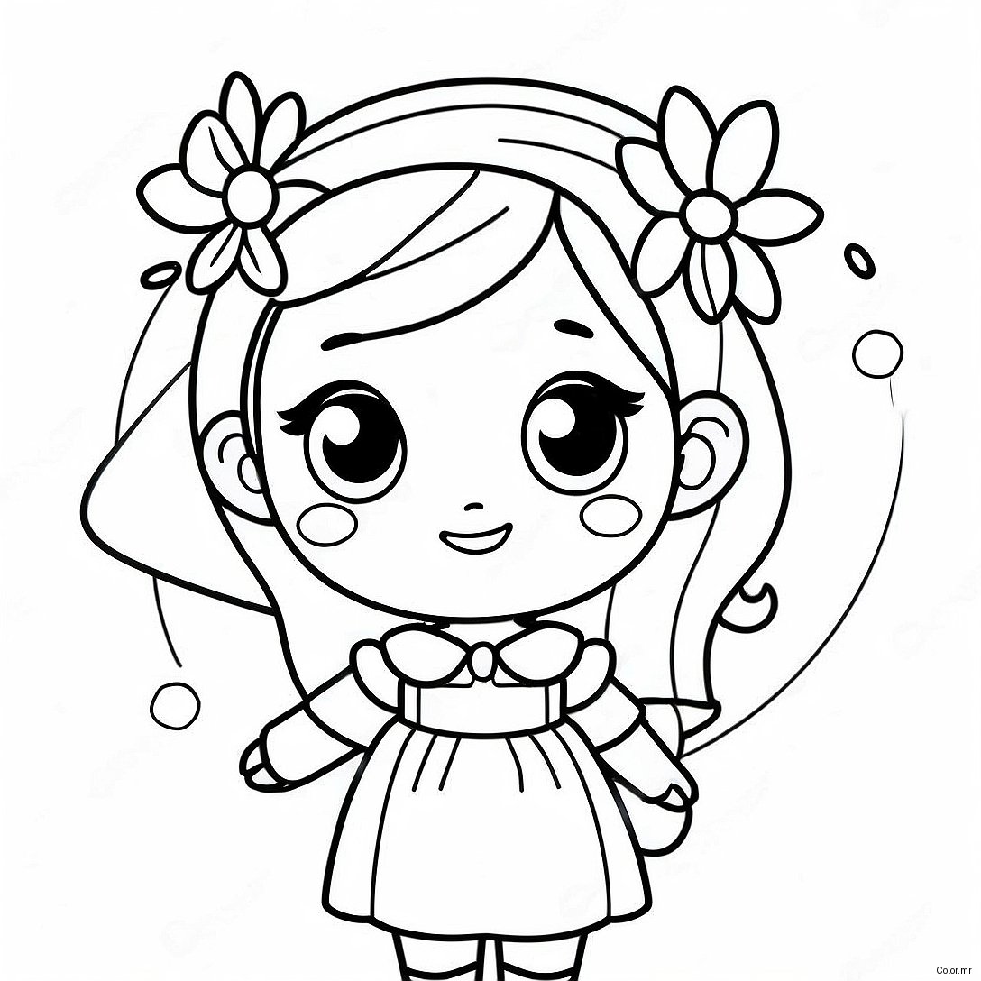 Cute Kawaii Girl With Big Eyes Coloring Page 2282 1870
