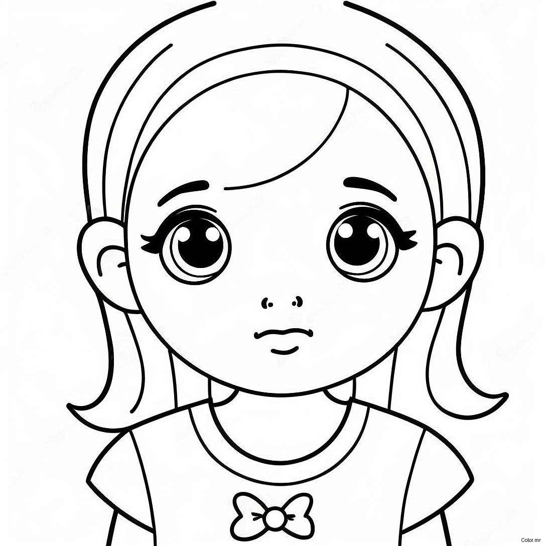 Cute Kawaii Girl With Big Eyes Coloring Page 2282 1871
