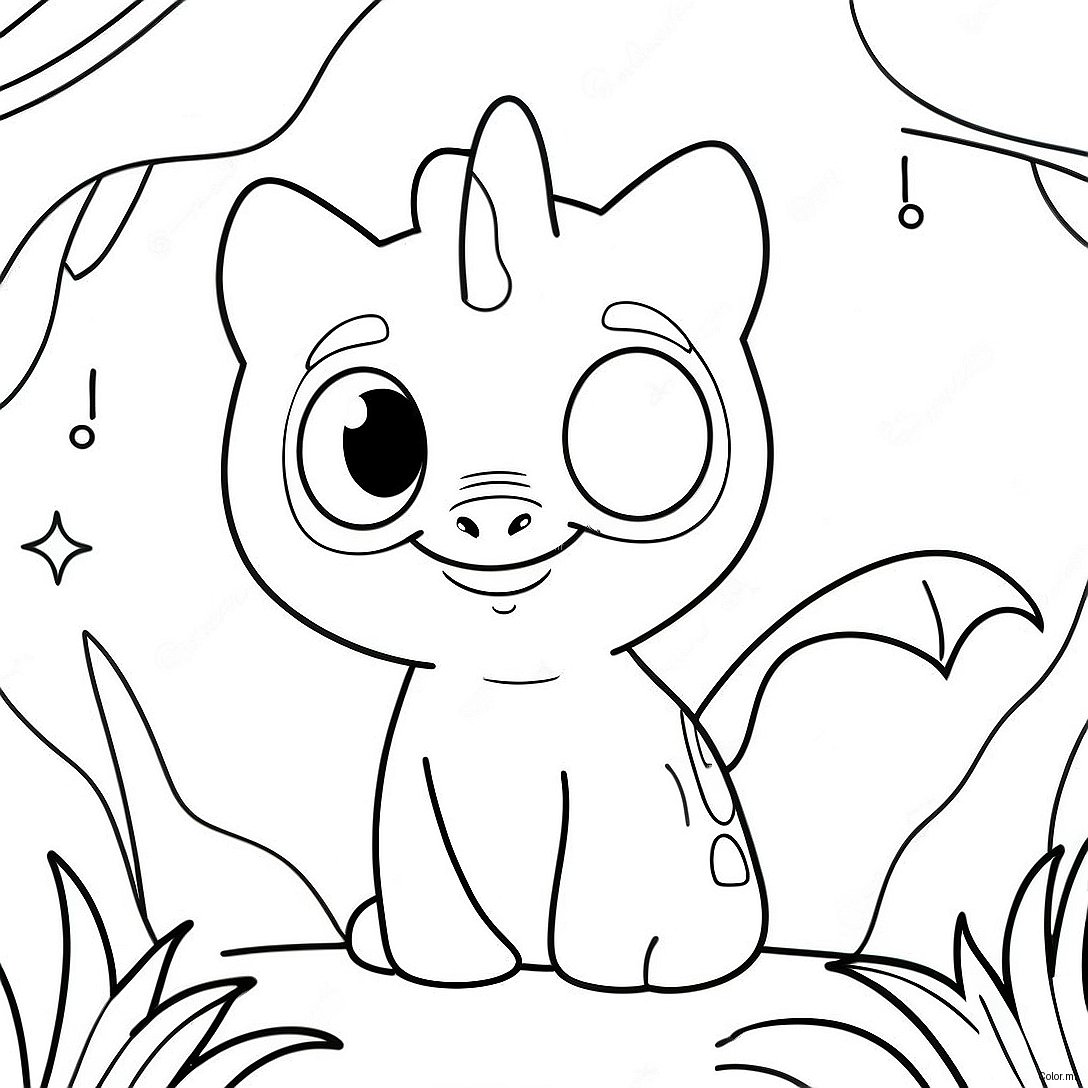 Cute Light Fury With Sparkling Eyes Coloring Page 38697 32178