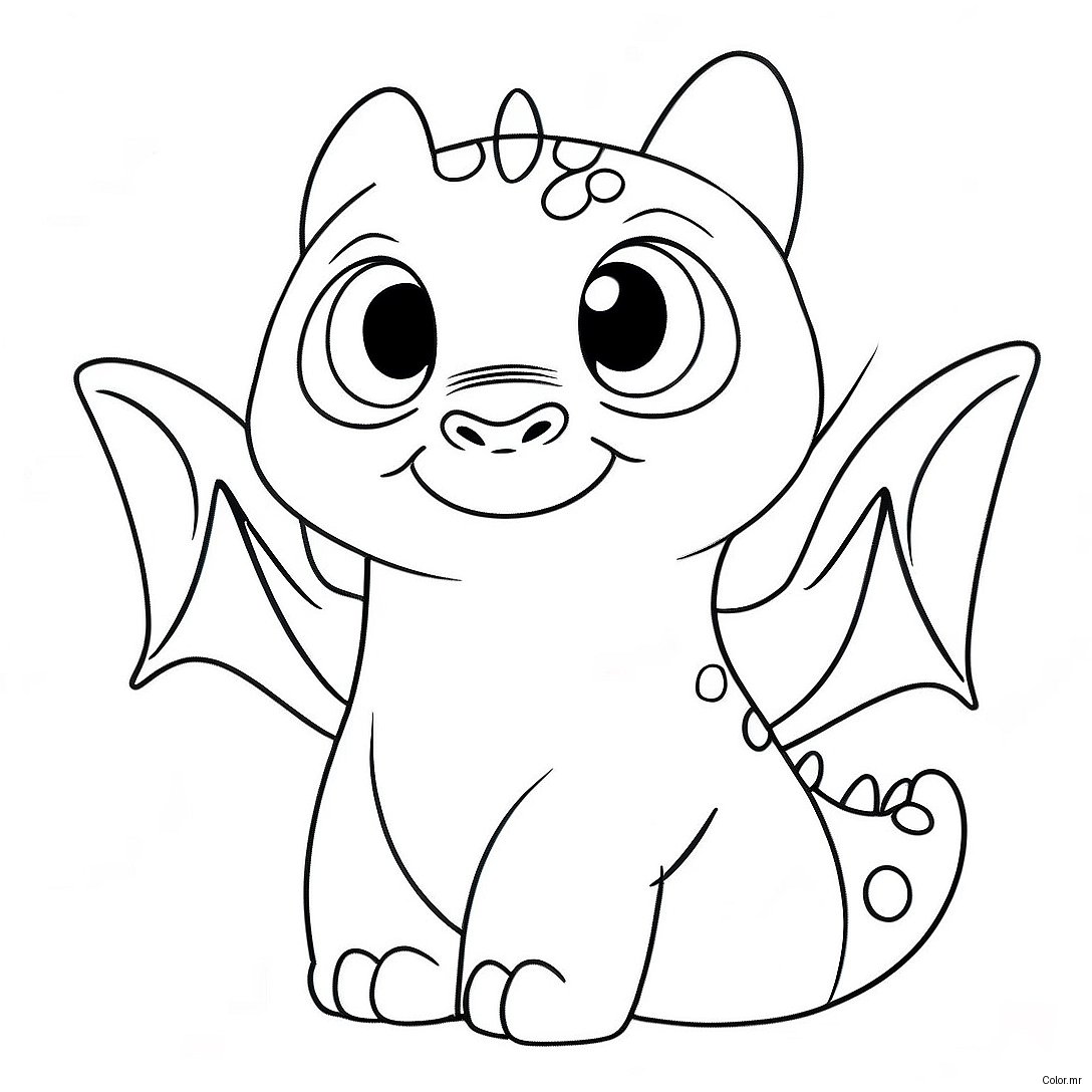 Cute Light Fury With Sparkling Eyes Coloring Page 38697 32180