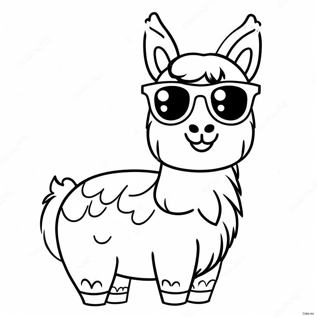 Cute Llama Llama With Sunglasses Coloring Page 10988 9005