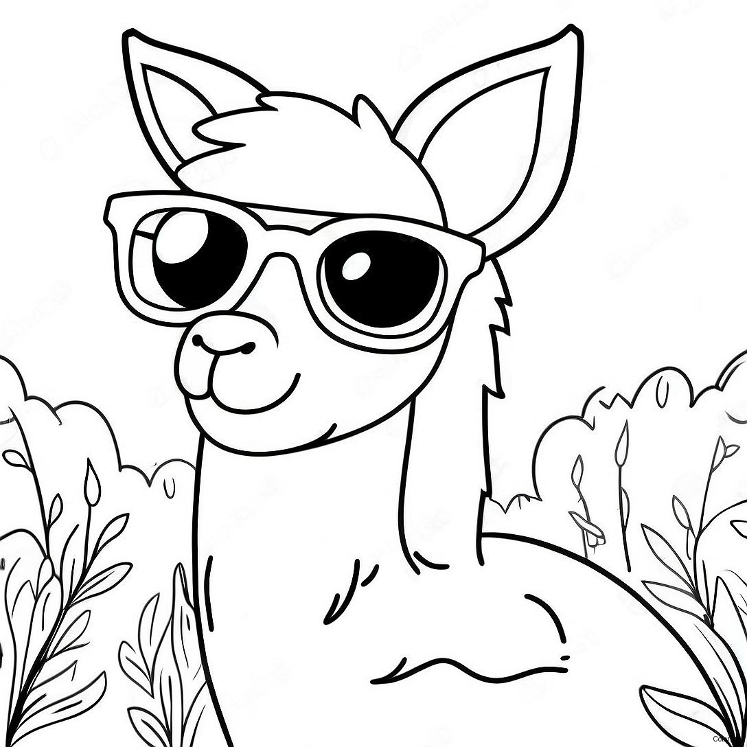 Cute Llama Llama With Sunglasses Coloring Page 10988 9006
