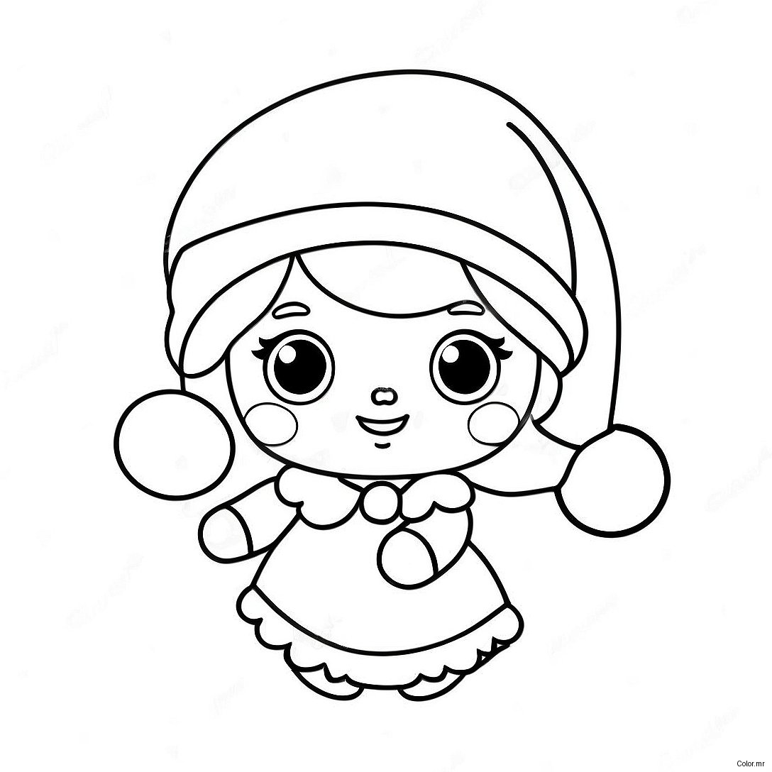 Cute Lol Doll With Santa Hat Coloring Page 73385 60577