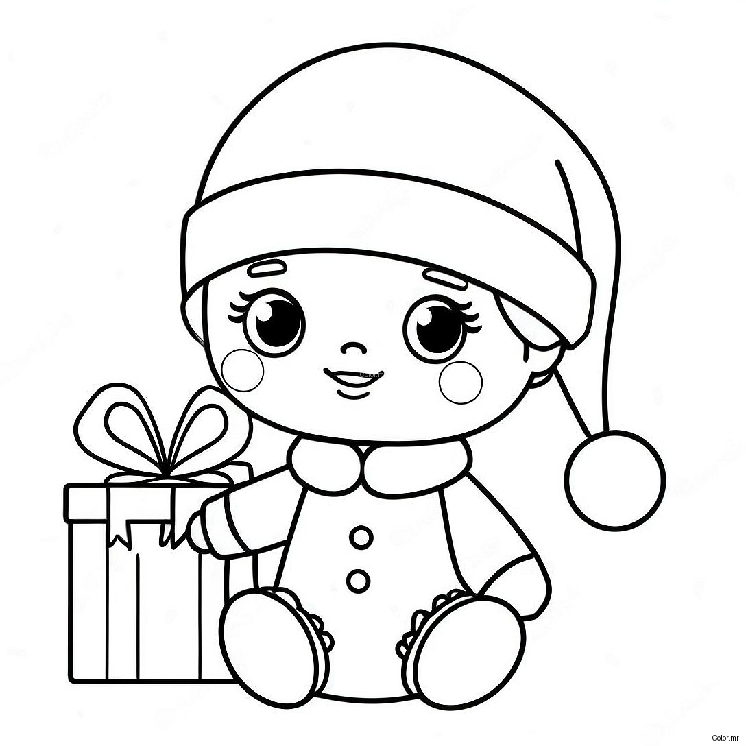 Cute Lol Doll With Santa Hat Coloring Page 73385 60580