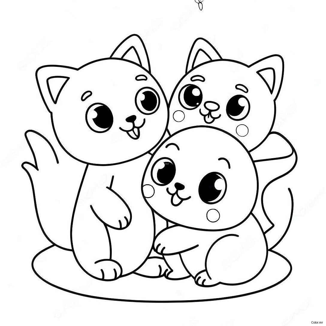 Cute Lol Pets Playing Together Coloring Page 18606 15579