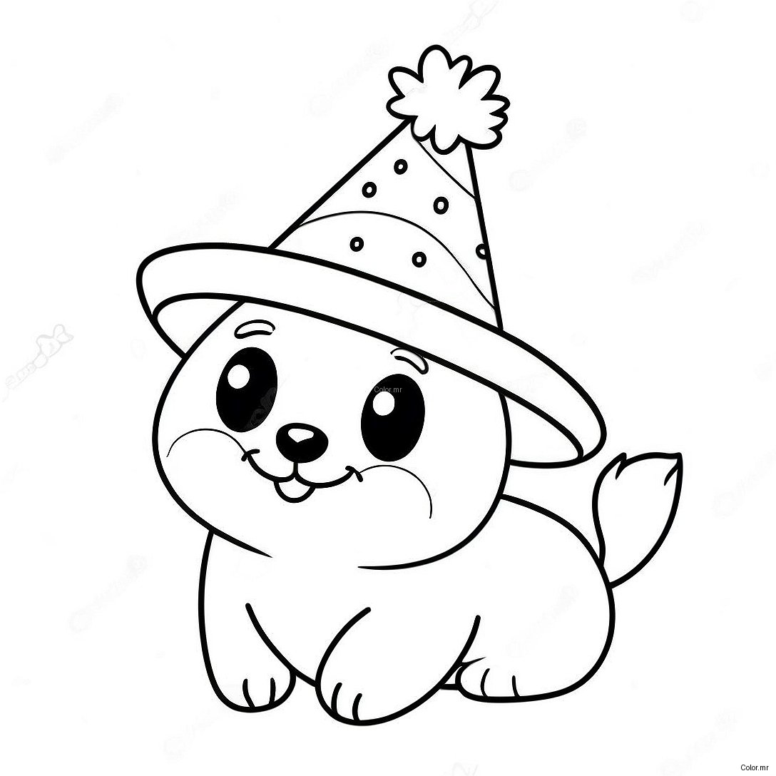 Cute Mole With Party Hat Coloring Page 66861 55202