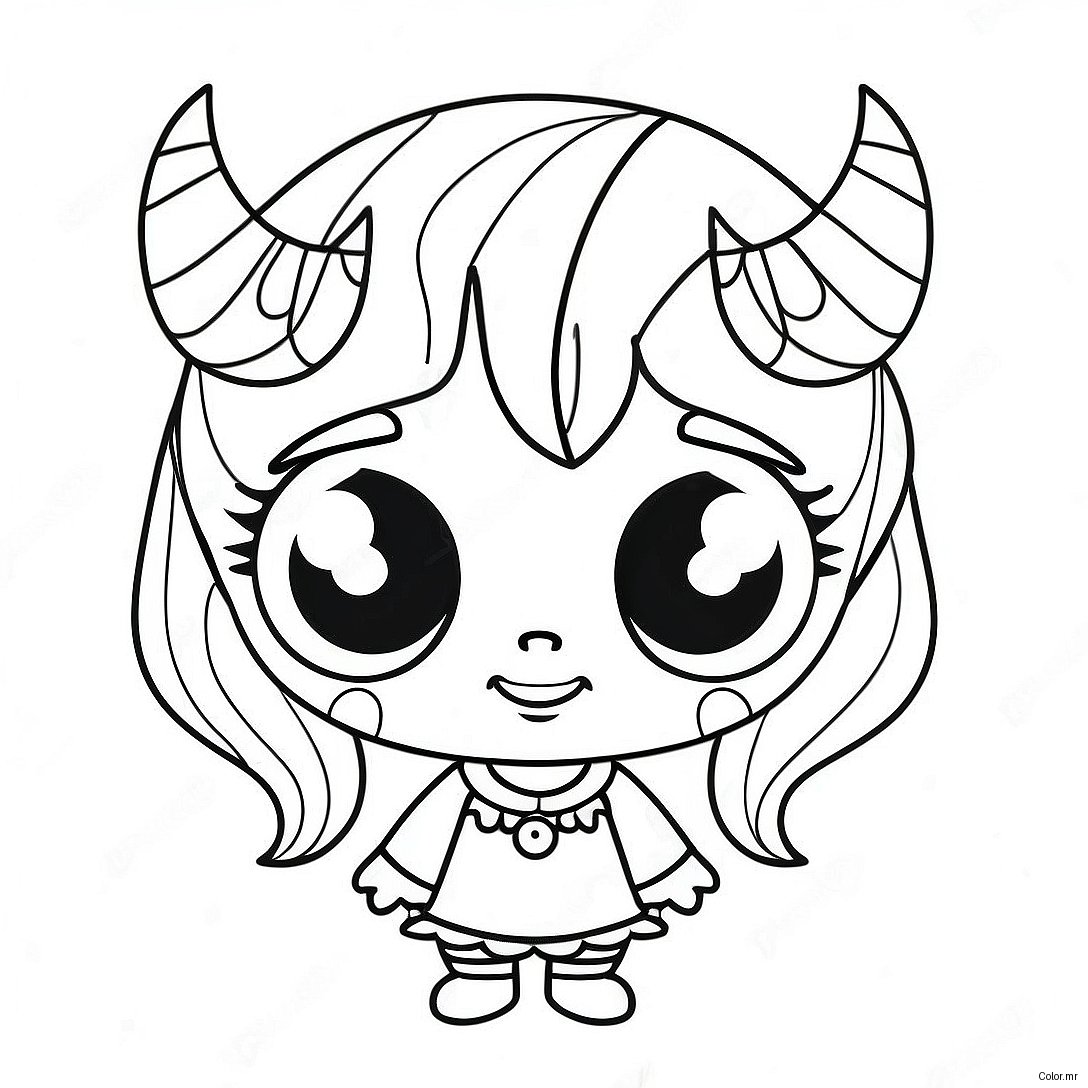 Cute Monster Girl With Big Eyes Coloring Page 62759 51967