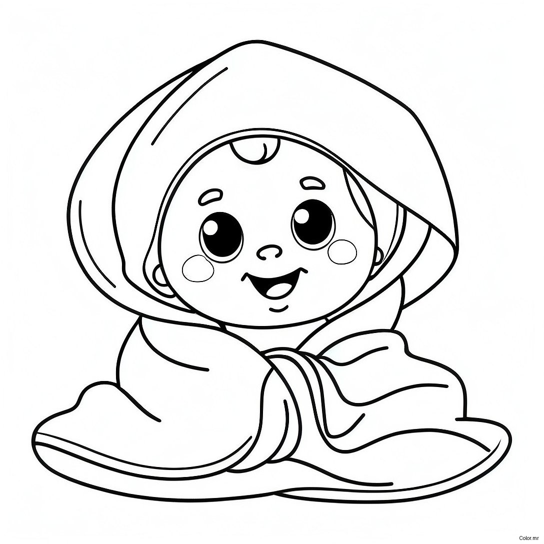 Cute Newborn Baby In Blanket Coloring Page 25156 23017