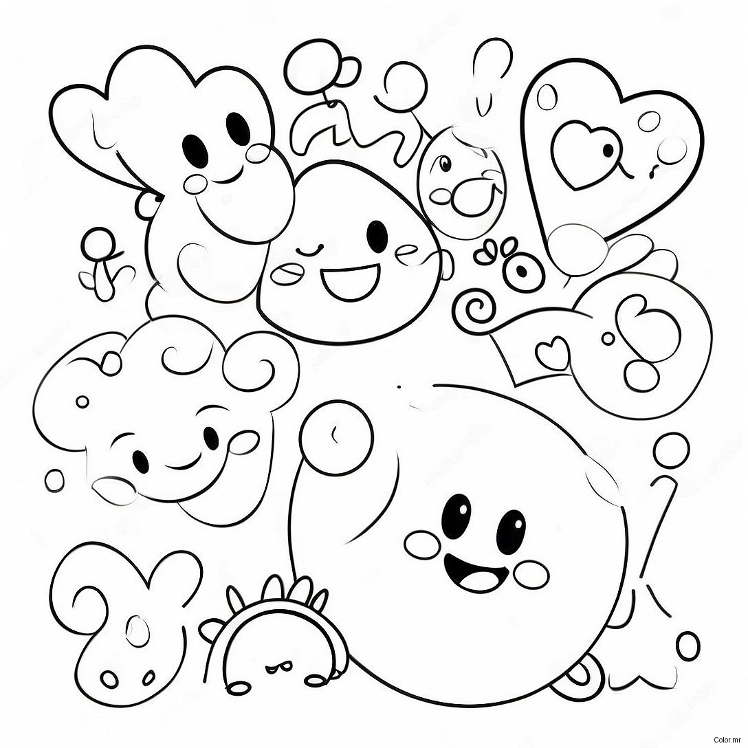 Cute Numbers With Smiley Faces Coloring Page 20222 18802