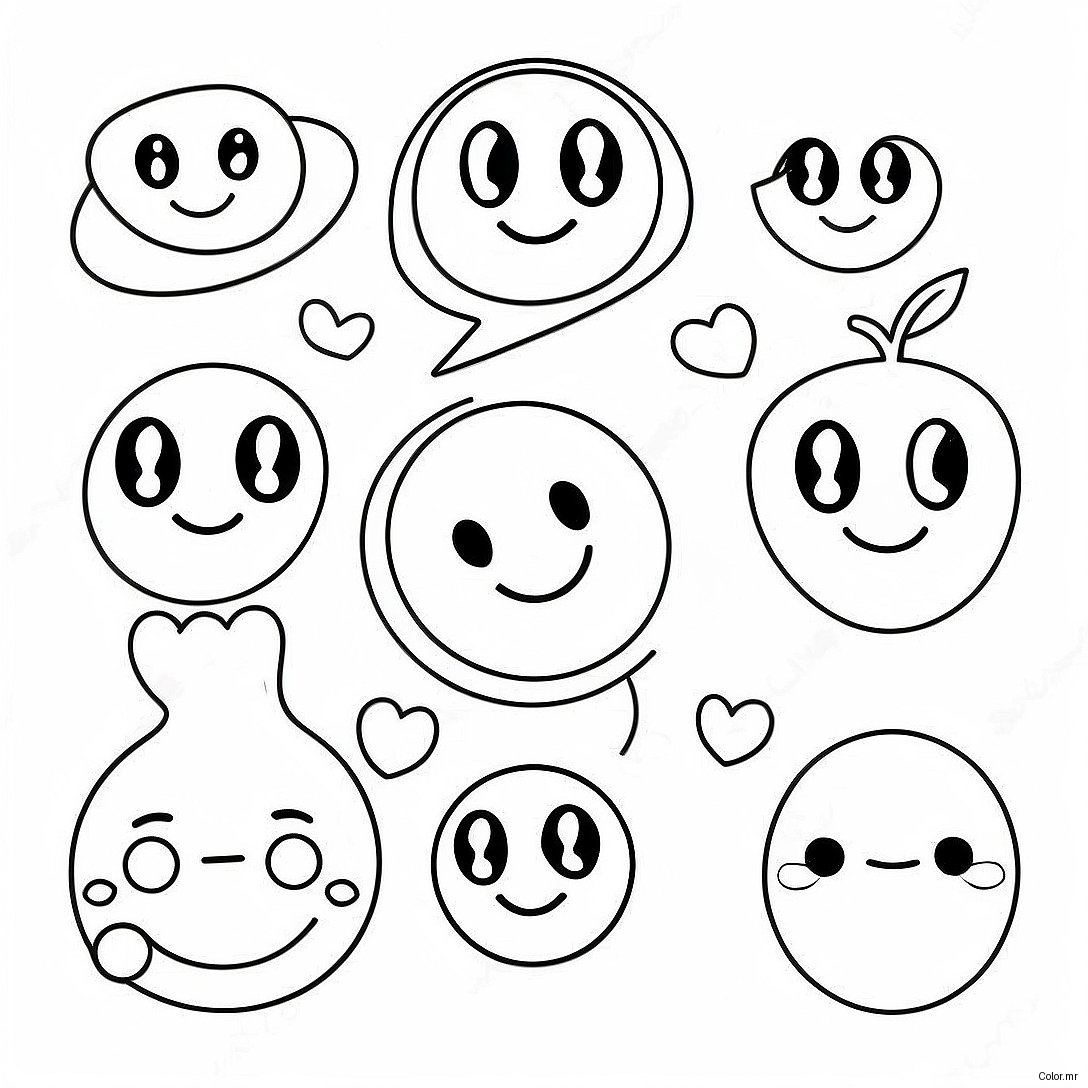 Cute Numbers With Smiley Faces Coloring Page 20222 18804