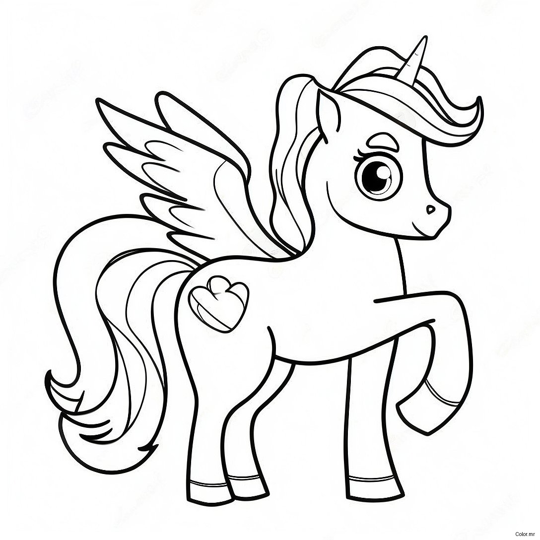 Cute Pegacorn With Rainbow Mane Coloring Page 48345 40187