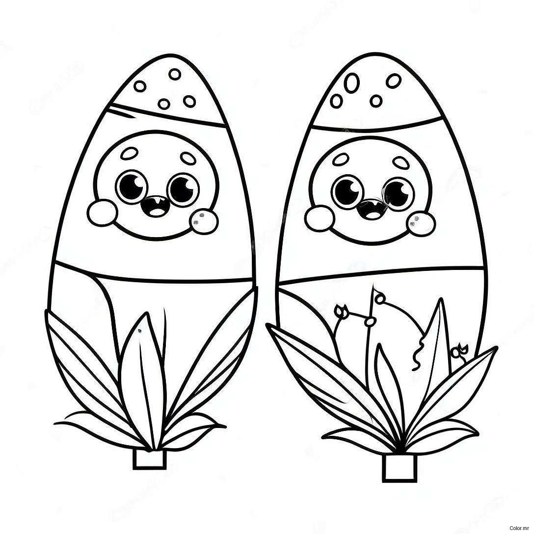 Cute Rainbow Corn With Sparkling Eyes Coloring Page 26127 23976