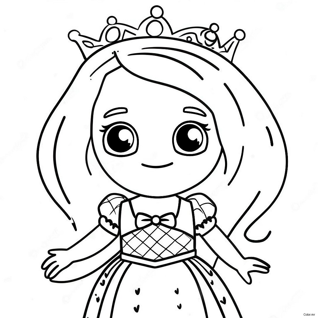 Cute Roblox Princess In Sparkling Dress Coloring Page 54922 45705