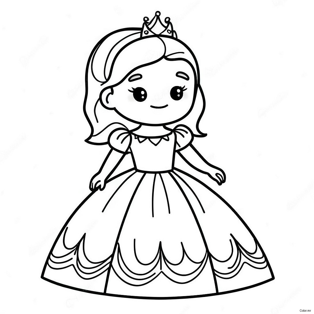Cute Roblox Princess In Sparkling Dress Coloring Page 54922 45707