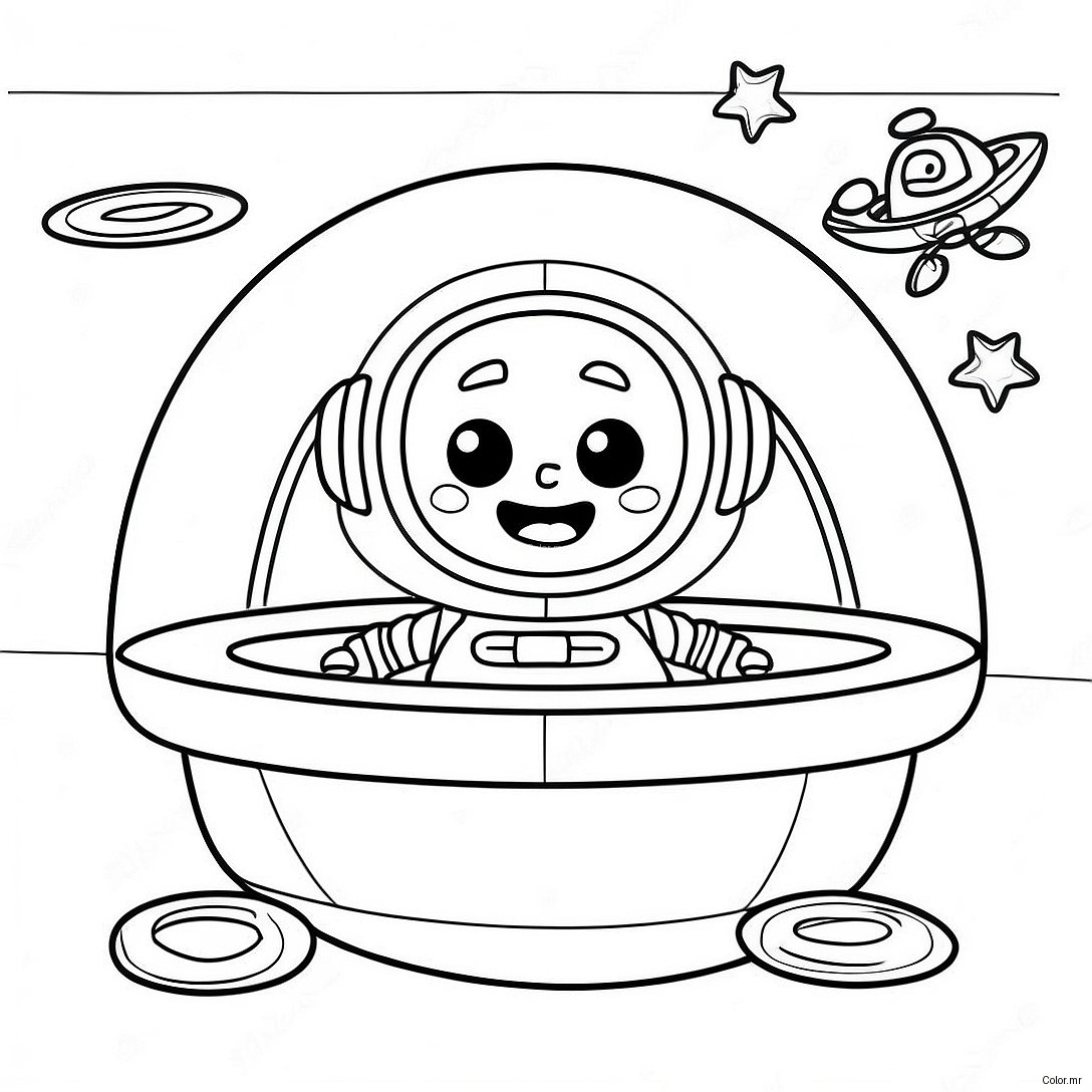 Cute Toy Story Alien In Spaceship Coloring Page 69994 57881