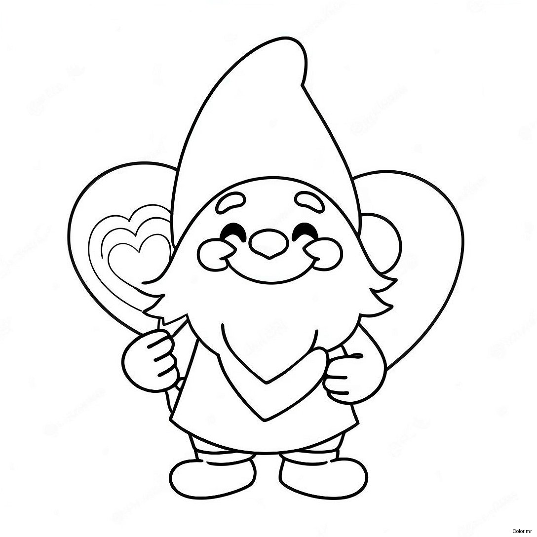 Cute Valentine S Day Gnome With Heart Coloring Page 51845 43168