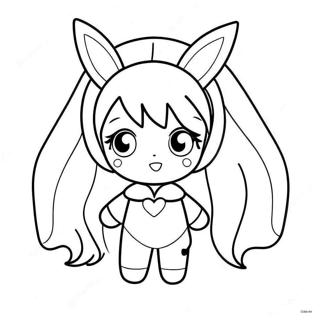 Cute Zero Two With Bunny Ears Coloring Page 48145 40017