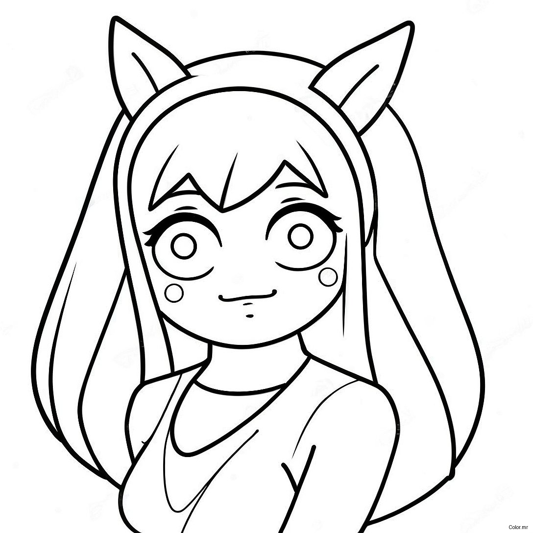 Cute Zero Two With Bunny Ears Coloring Page 48145 40018