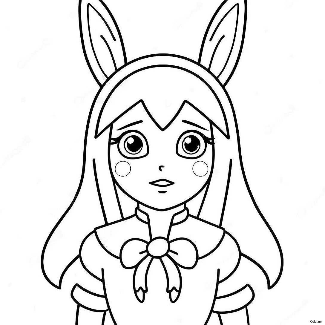 Cute Zero Two With Bunny Ears Coloring Page 48145 40019