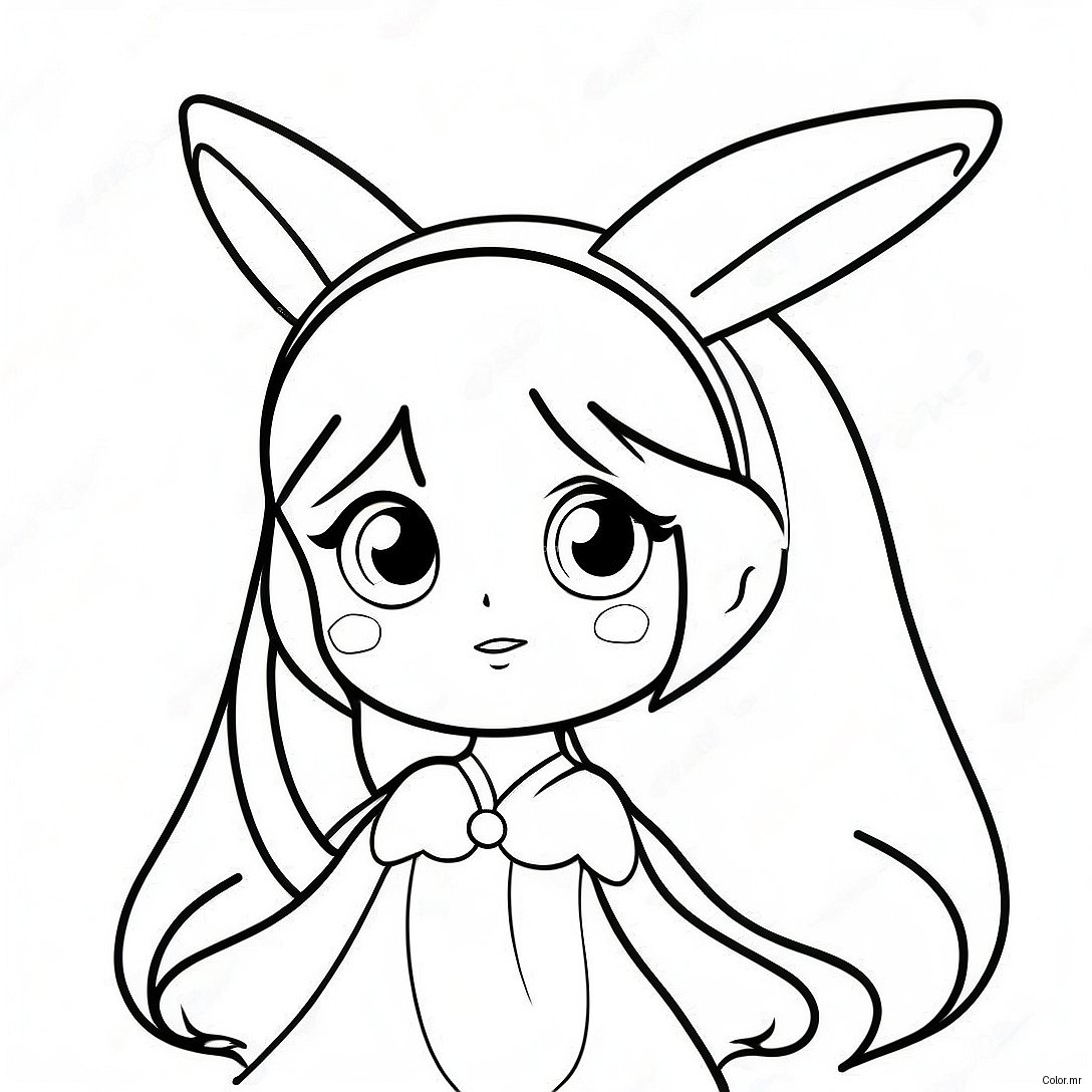 Cute Zero Two With Bunny Ears Coloring Page 48145 40020