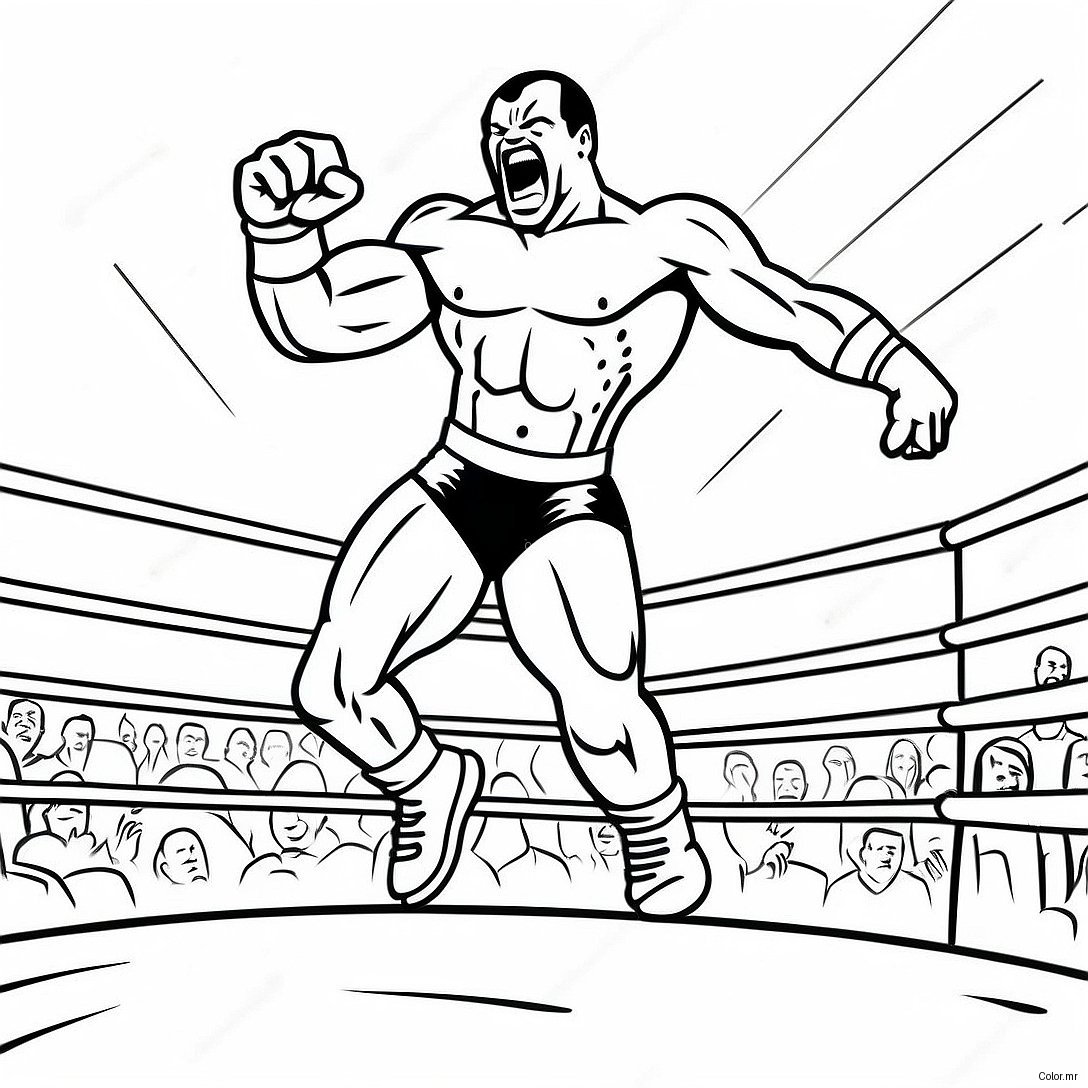Detailed Wwe Wrestler Jumping On Opponent Coloring Page 742 596