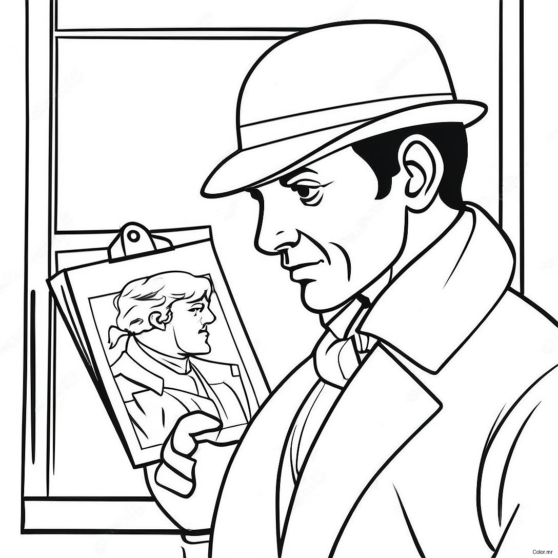 Detective Sherlock Holmes Solving A Mystery Coloring Page 40929 33895