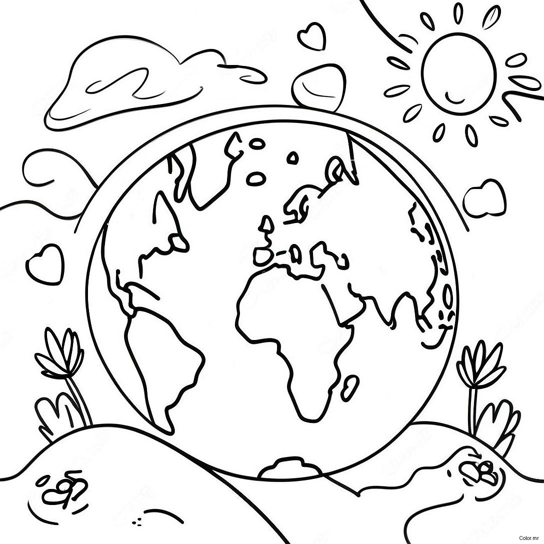 Earth Day Kindergarten Coloring Page 72704 60033