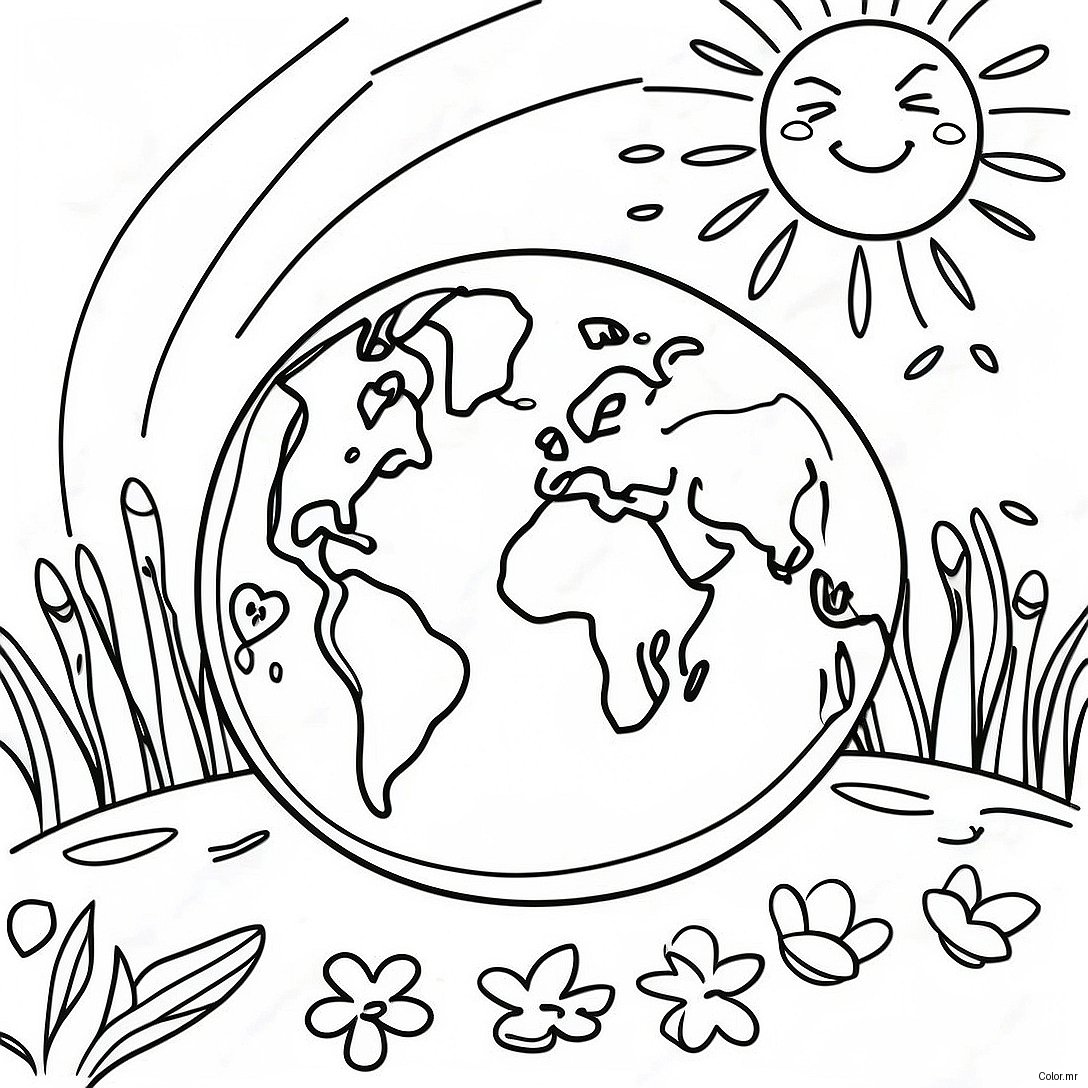 Earth Day Kindergarten Coloring Page 72704 60036