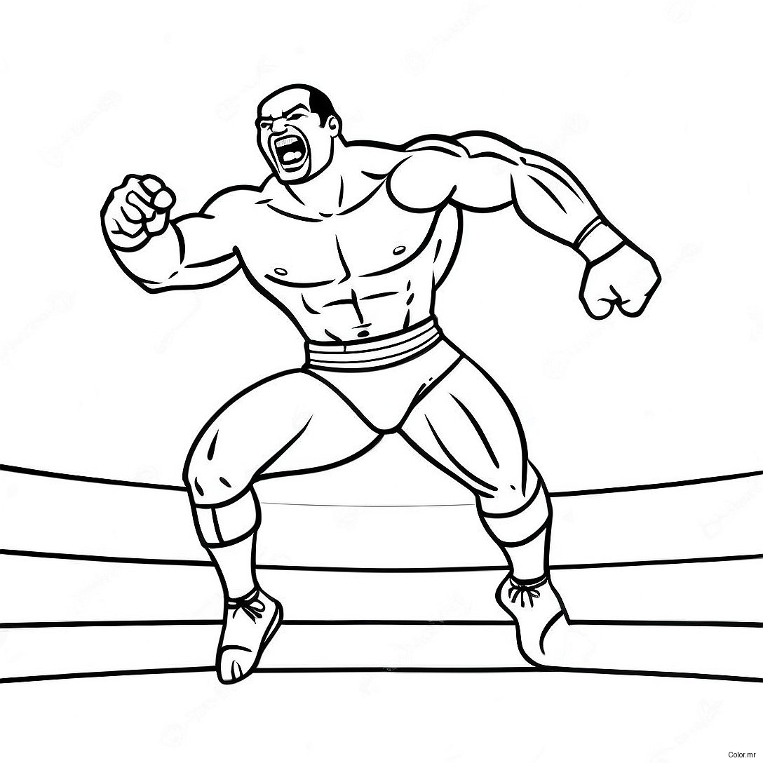 Editable Wwe Wrestler Jumping On Opponent Coloring Page 53237 44268
