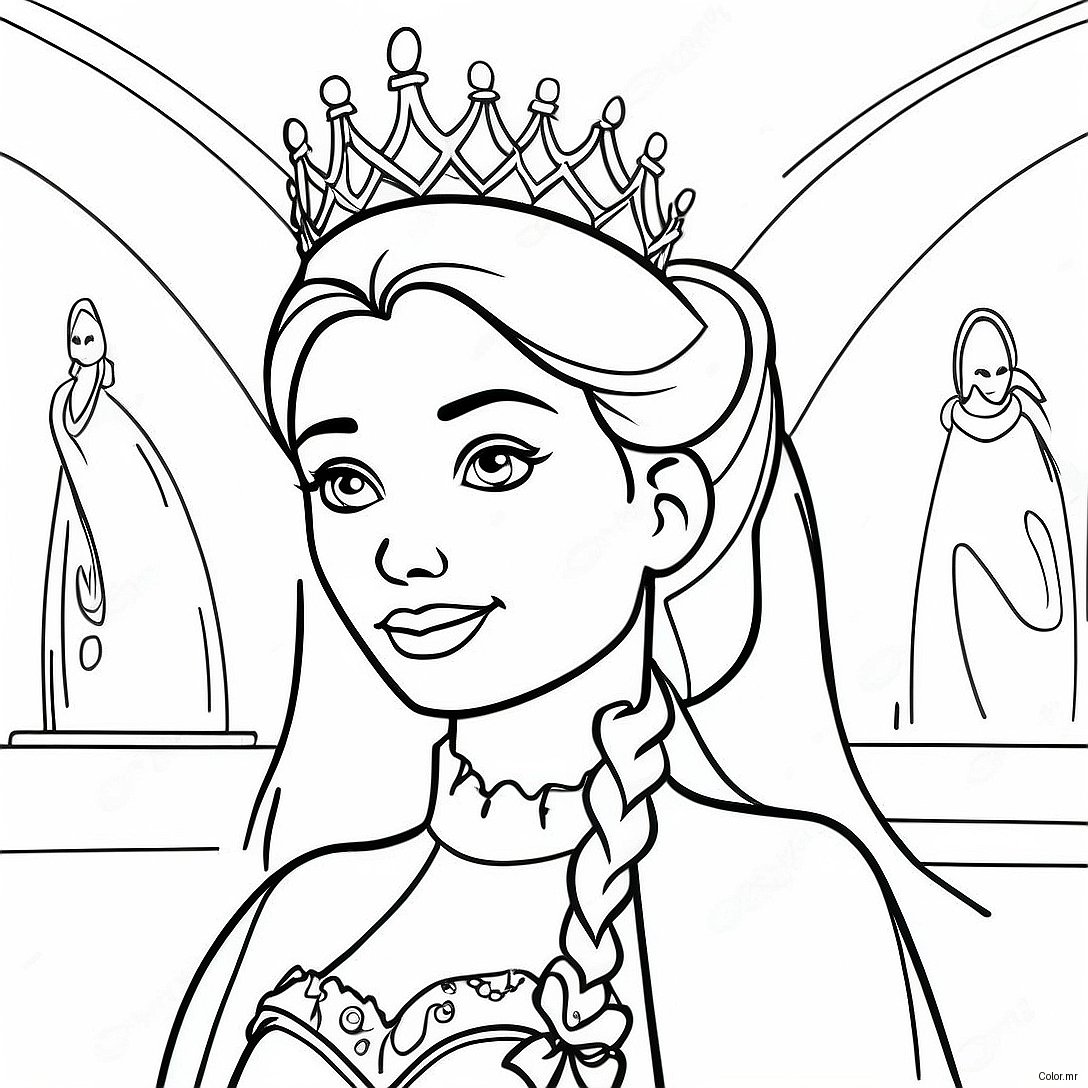 Elegant Ice Queen In A Frozen Castle Coloring Page 47394 39427