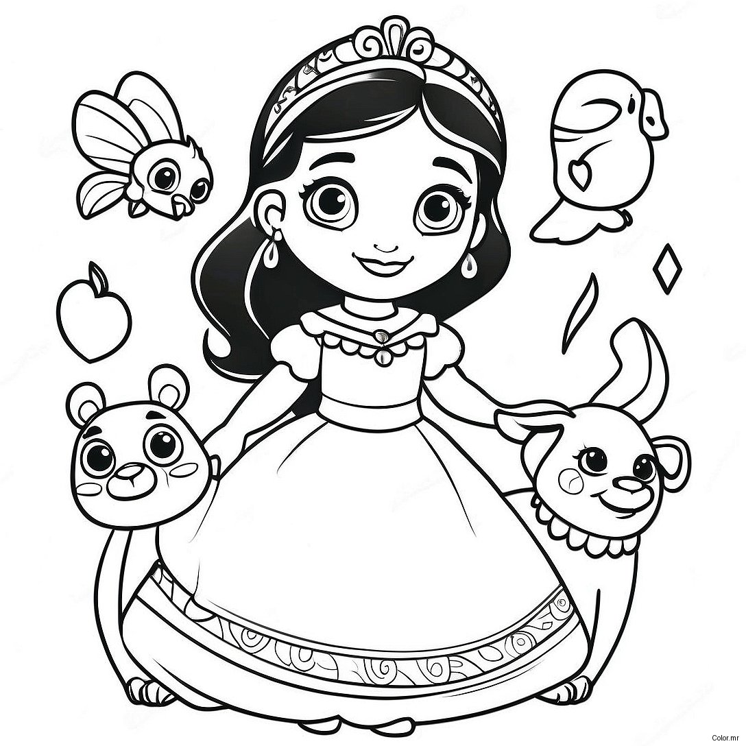 Elena Of Avalor With Magical Creatures Coloring Page 1942 1599