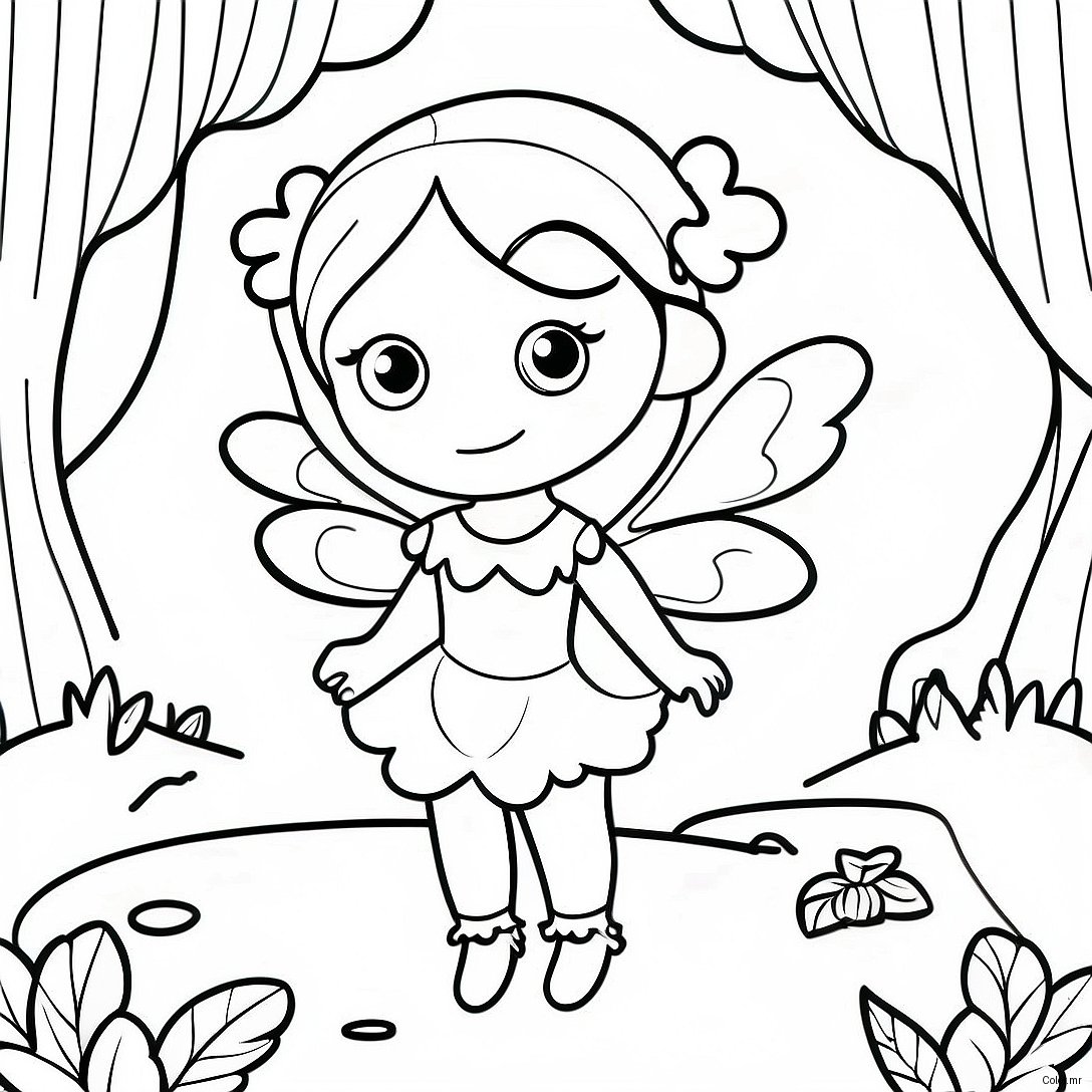 Enchanting Fairy In A Magical Forest Coloring Page 46214 38497