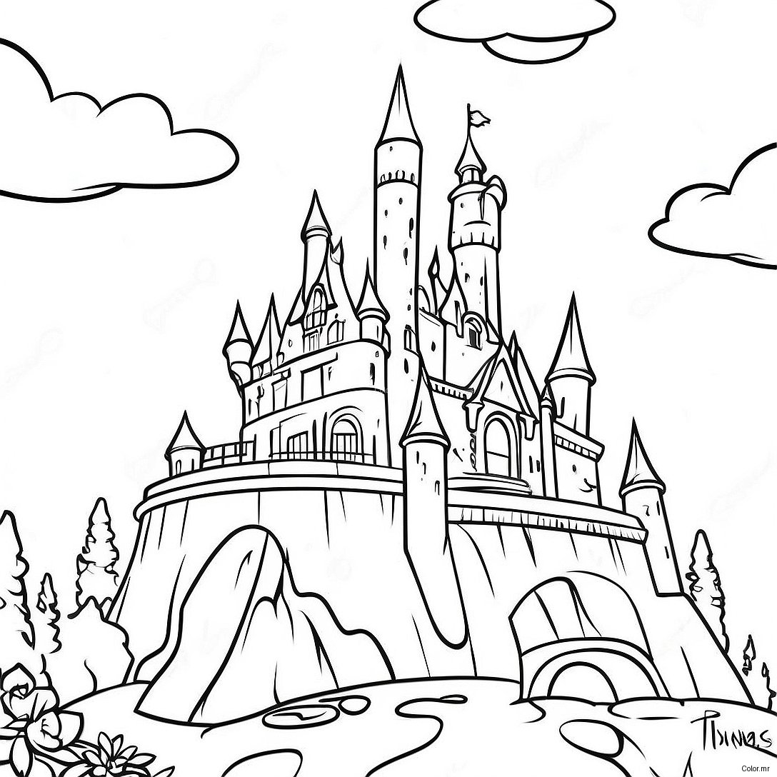 Enchanting Thomas Kinkade Disney Castle Coloring Page 70944 58647