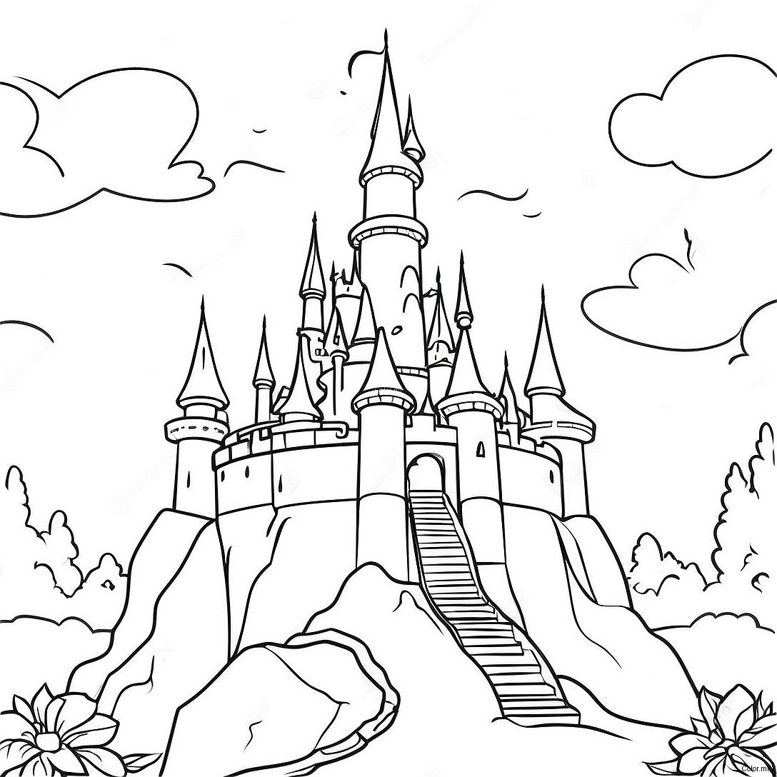 Enchanting Thomas Kinkade Disney Castle Coloring Page 70944 58648