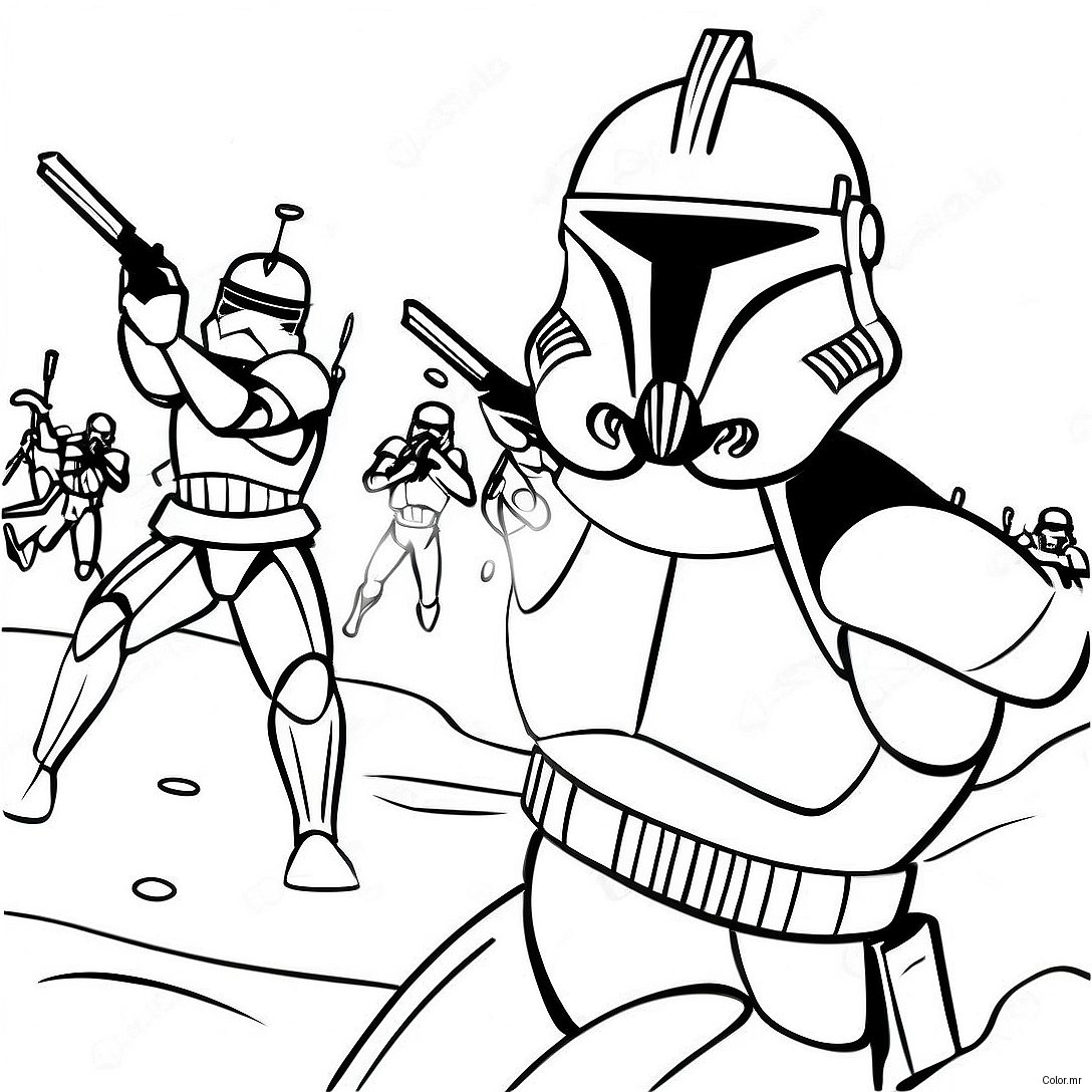 Epic Phase 2 Clone Trooper Battle Coloring Page 29939 26949
