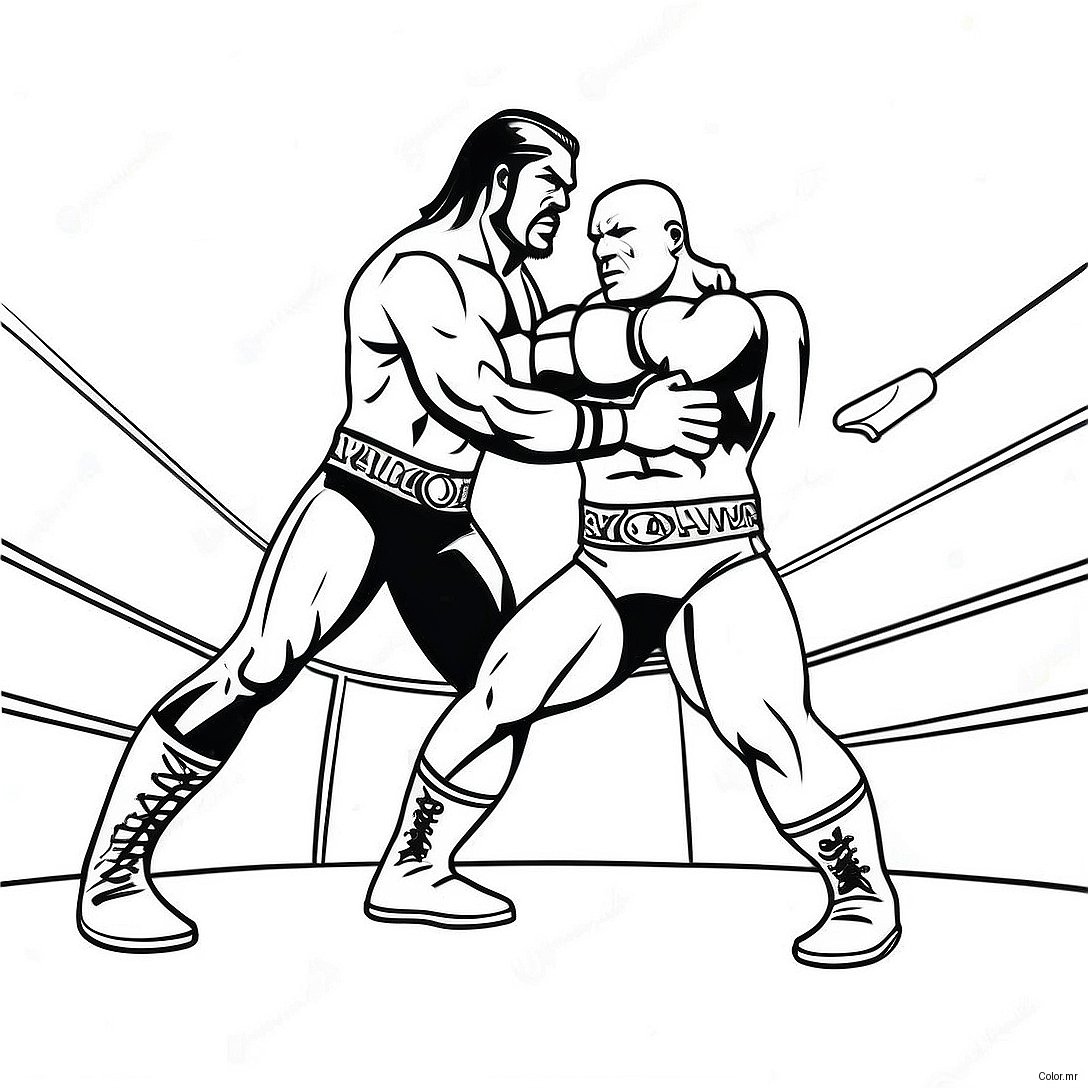 Epic Wwe Wrestler Showdown Coloring Page 10548 8654