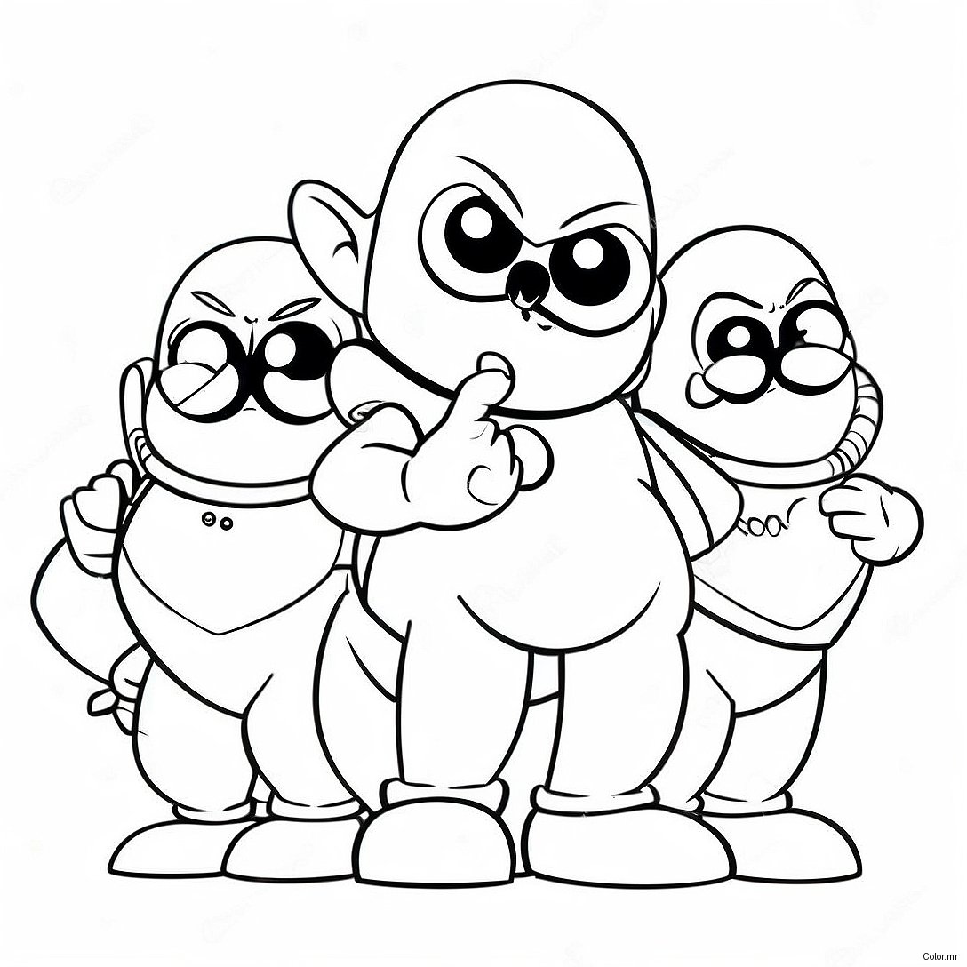 Evil Dr Robotnik With Robot Minions Coloring Page 63470 52557