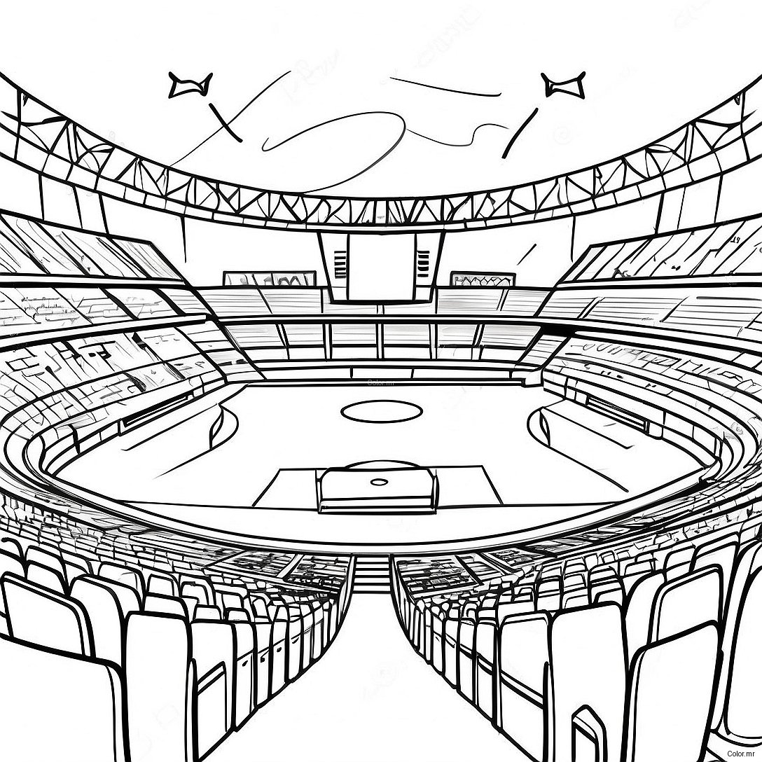 Exciting Football Stadium Under The Lights Coloring Page 48065 39976