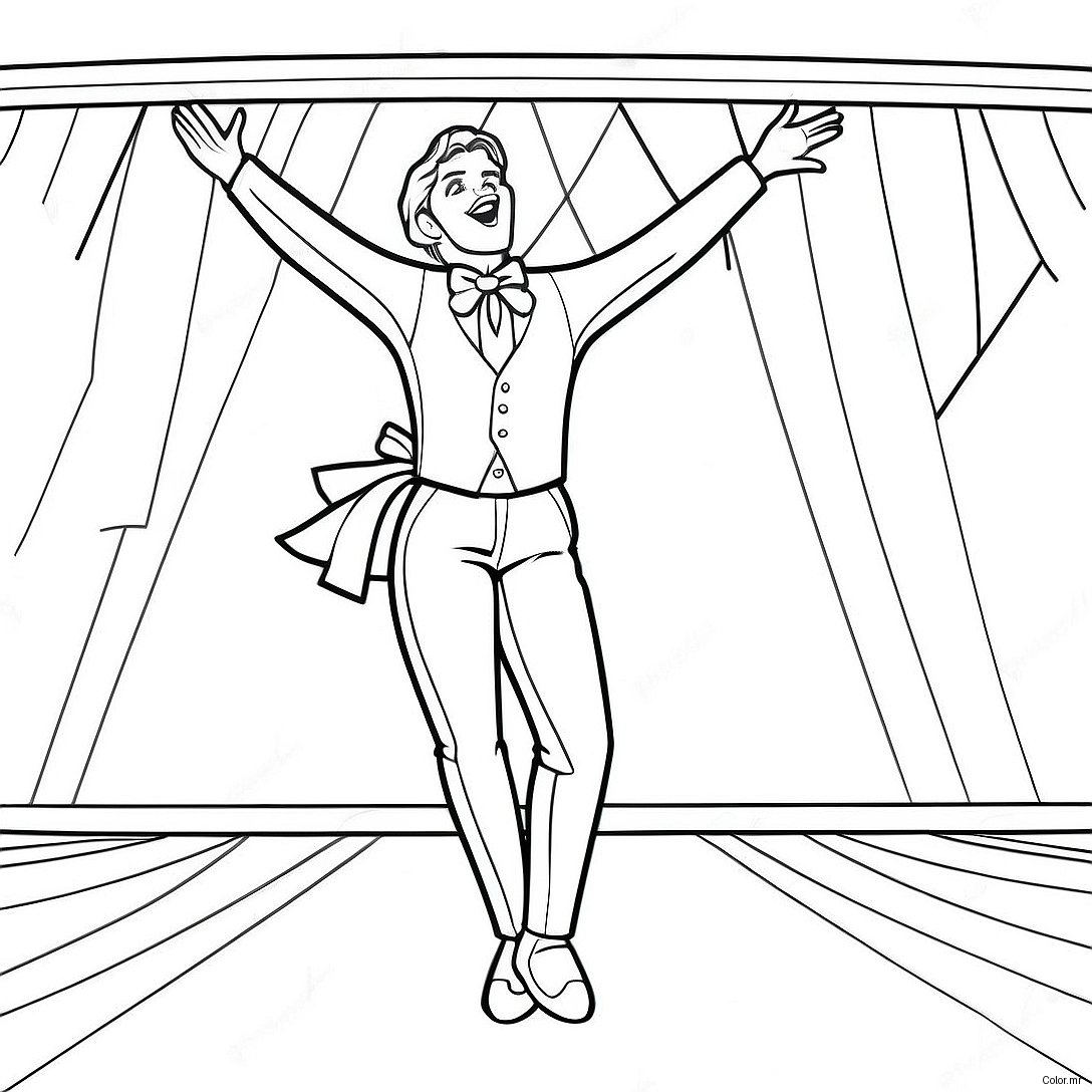 Exciting Talent Show Performer Coloring Page 47064 39161