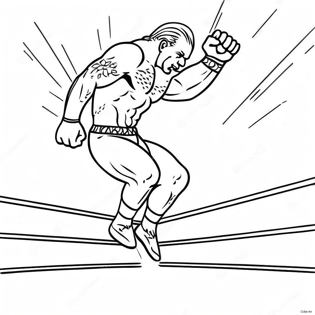 Exciting Wwe Wrestler Jumping On Opponent Coloring Page 32440 16849