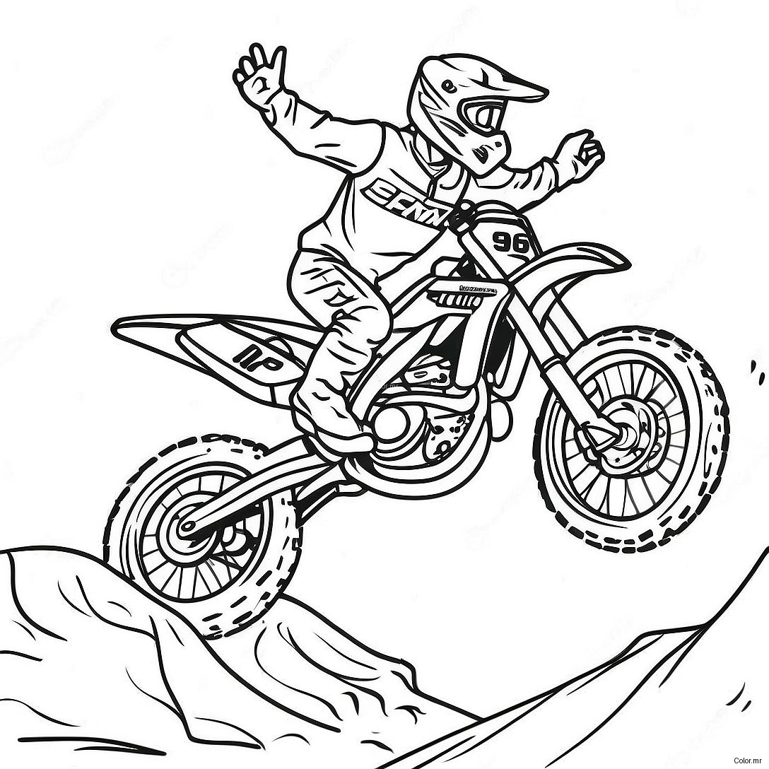 Extreme Supercross Dirt Bike Jump Coloring Page 13418 11138