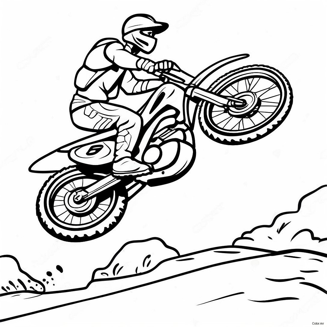 Extreme Supercross Dirt Bike Jump Coloring Page 13418 11139