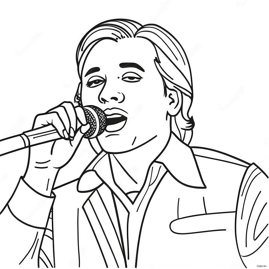 Famous Singer Performing On Stage Coloring Page 27444 25007