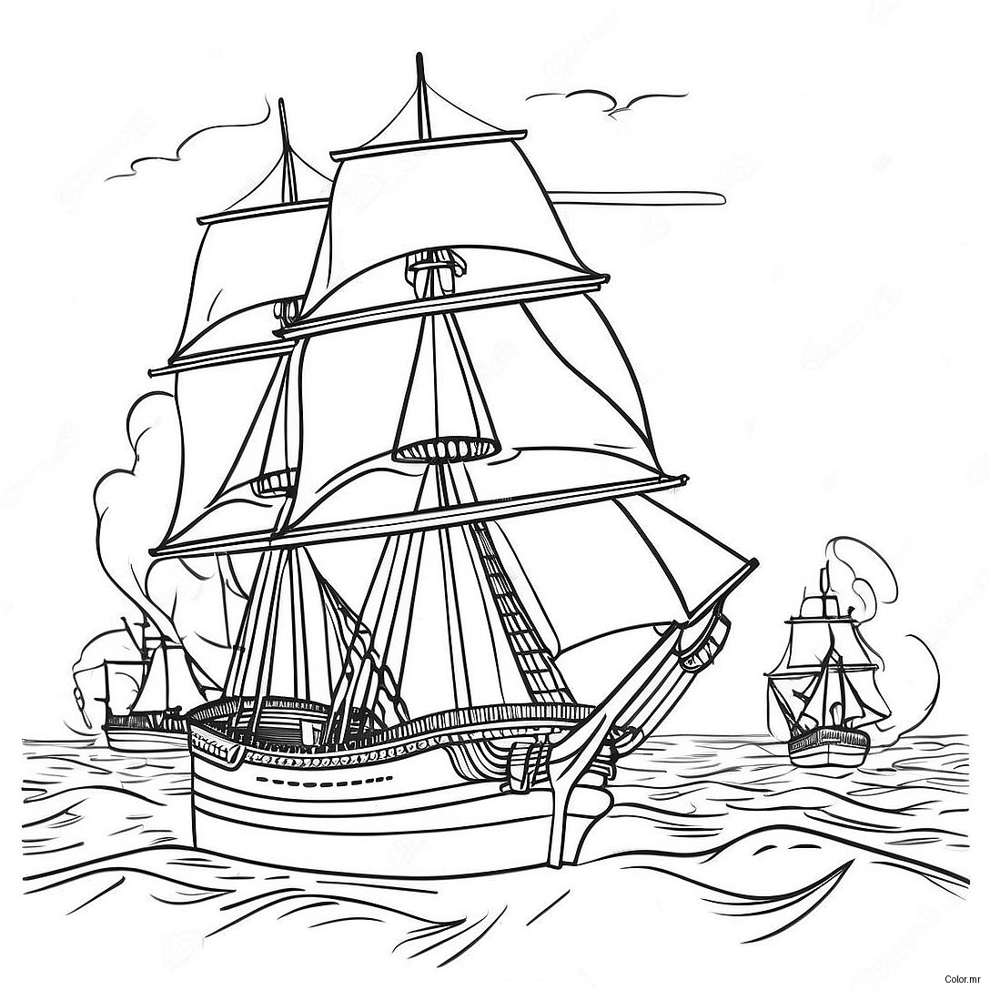 Famous War Of 1812 Naval Battle Coloring Page 56092 46640